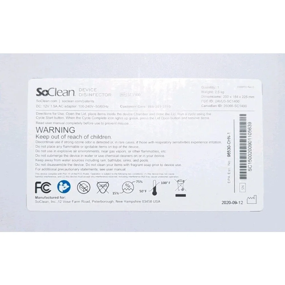NEW SoClean O3 Smart Home Cleaning System SC1500 Device Disinfector Smartphones